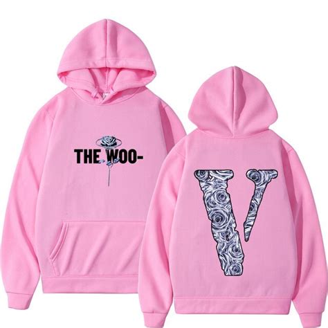 pink vlone hoodie
